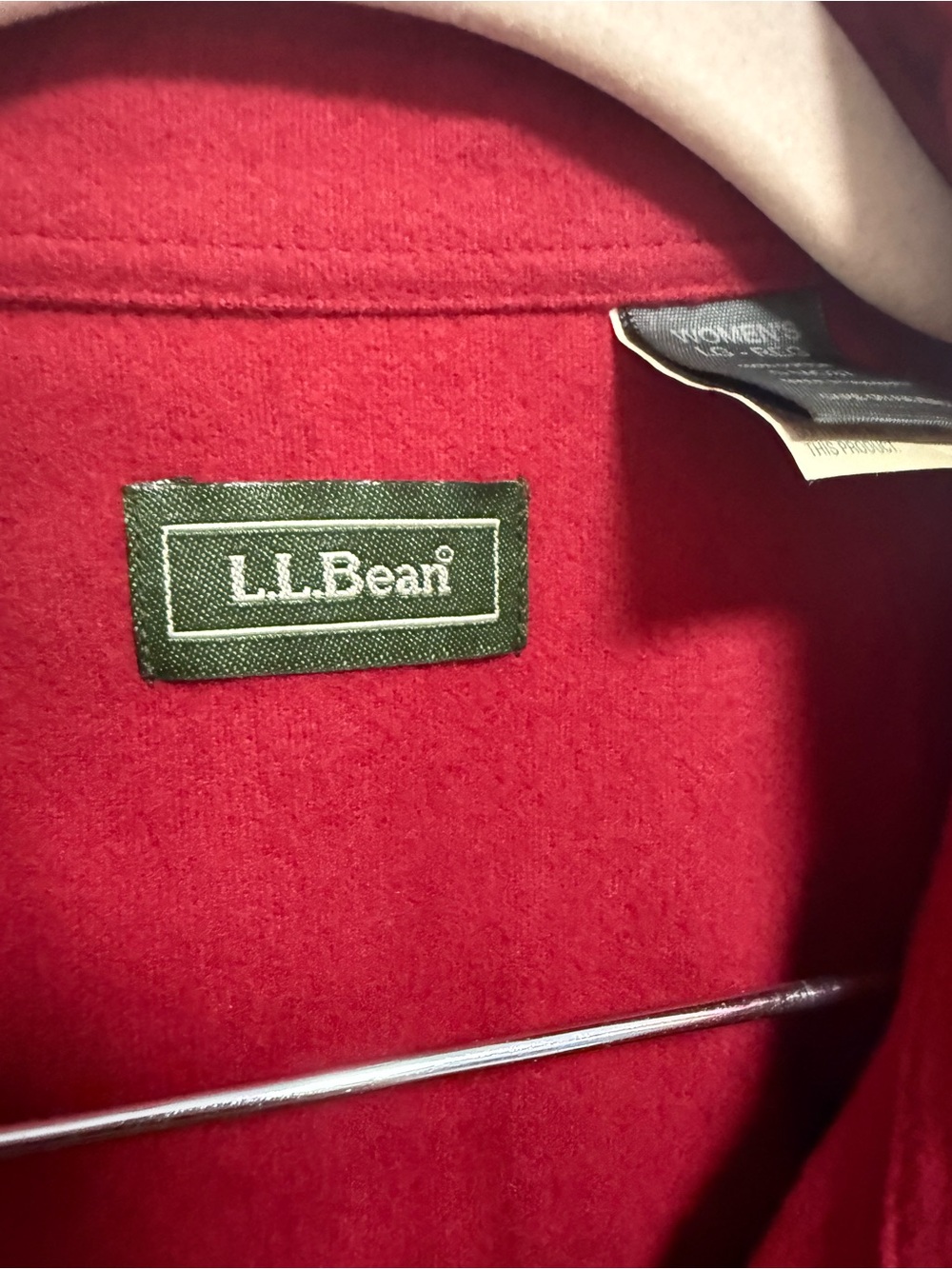 L.L. Bean Womens Pocket Red Long Sleeve Chamois Cloth Size L Y2K - Picture 4 of 8